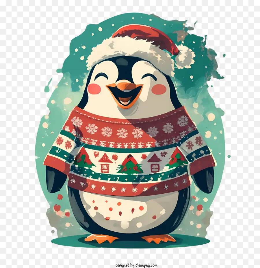 Pingouin De Noël，Pingouin En Pull De Noël PNG