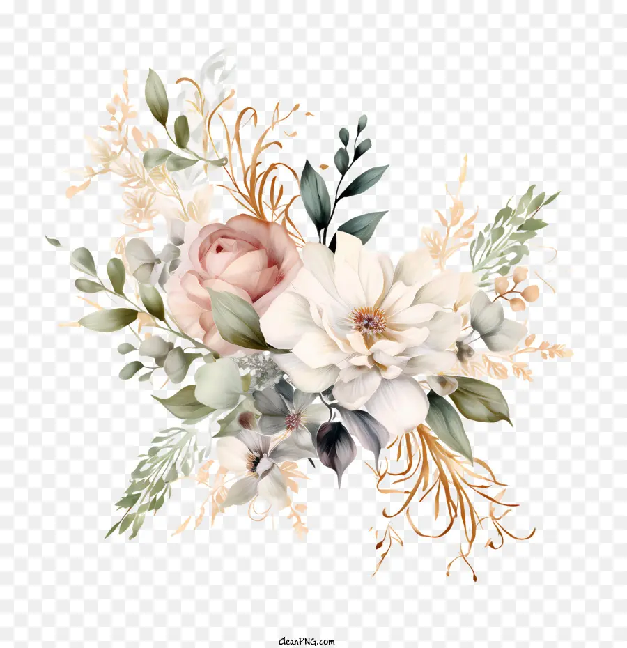 Art Floral De Mariage，Blanc PNG