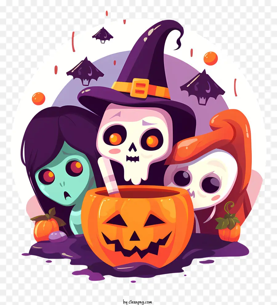 Fantômes De Dessins Animés，Personnages D'halloween PNG