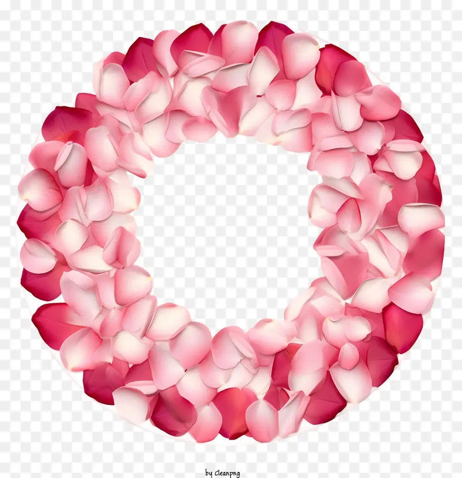 Cadre De Cercle De Pétales De Rose，Couronne De Pétales De Rose PNG