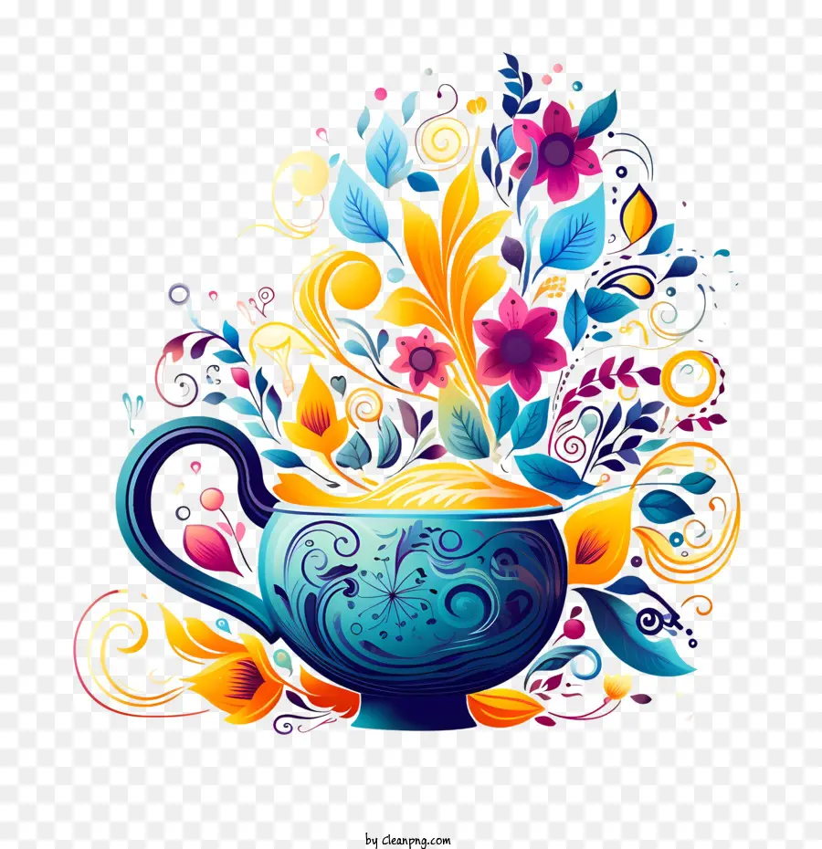 Journée Internationale Du Thé，Tasse Colorée PNG