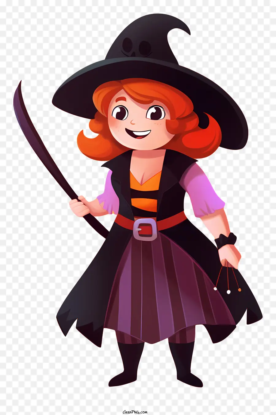 Fille De Dessin Animé，Sorcière Mignonne PNG