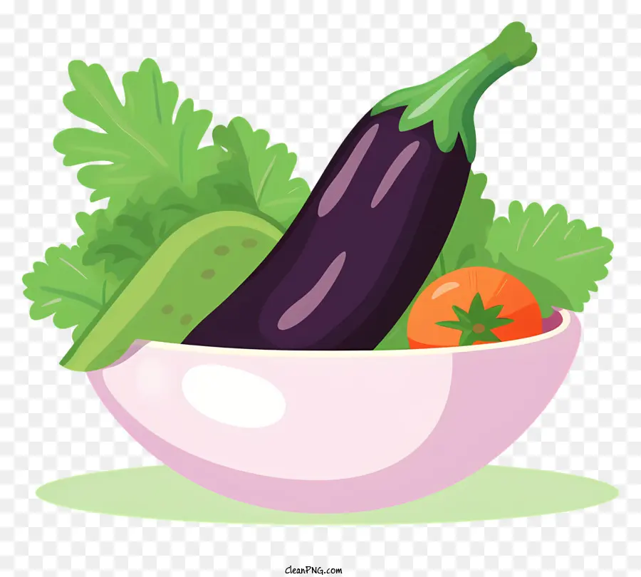 Bol De Légumes，Aubergines Violettes PNG