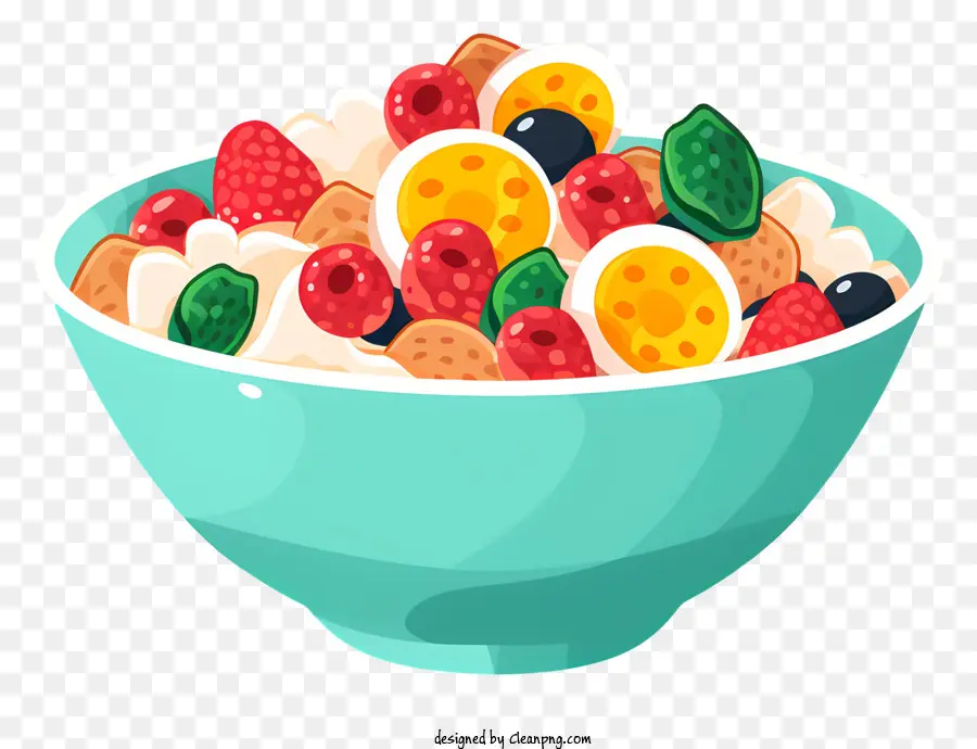 Céréales Pour Petit Déjeuner，Salade De Fruits PNG