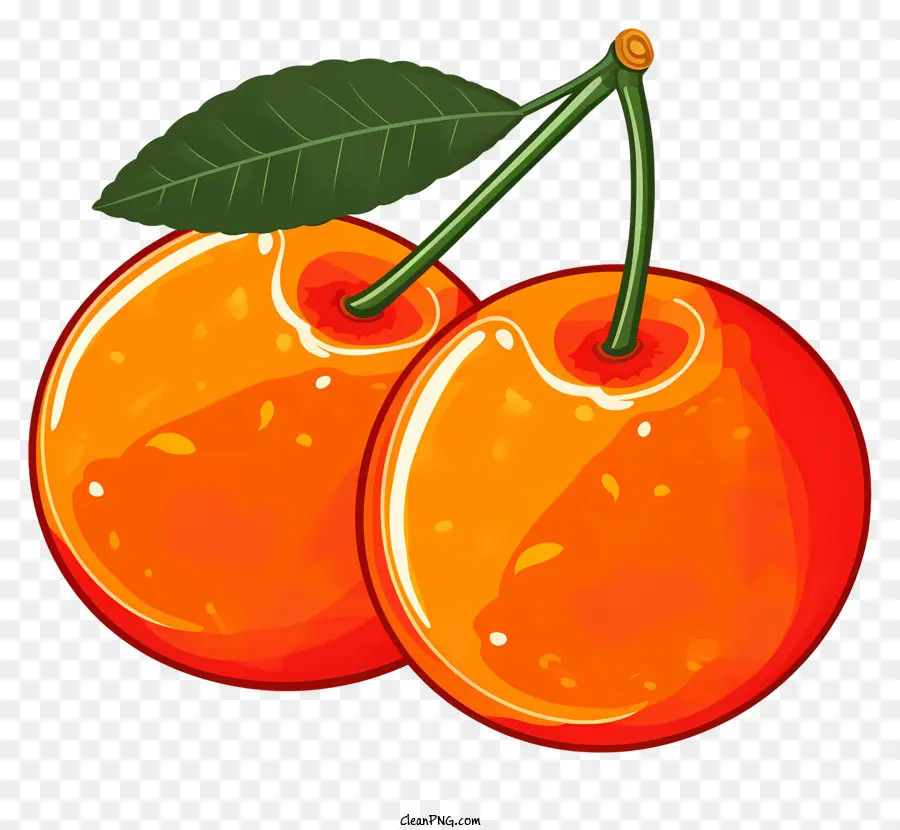 Cherries Orange，Cerises Juteuses PNG