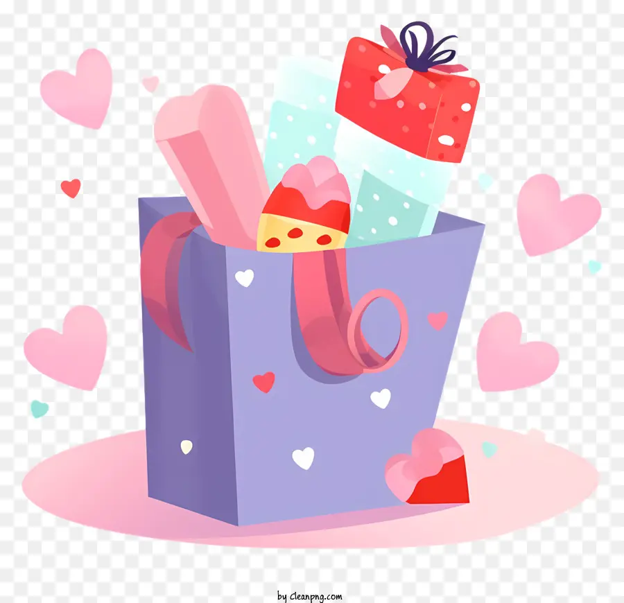 Saint Valentin，Sac Cadeau PNG