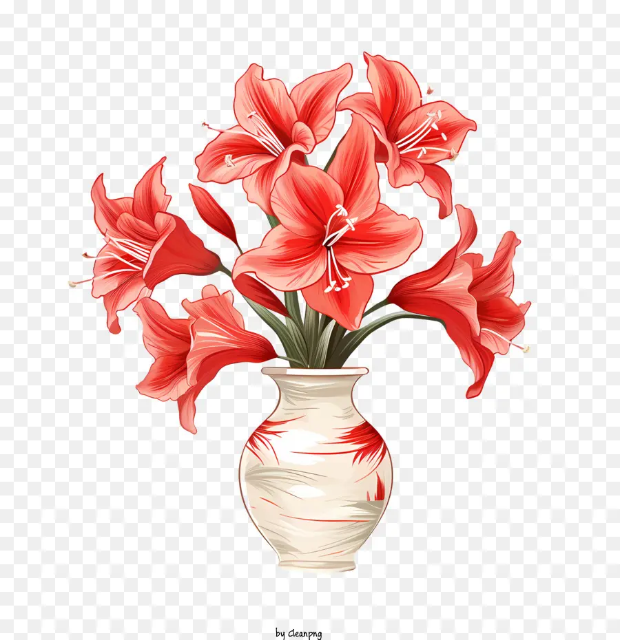 Fleur D'amaryllis，Vase PNG