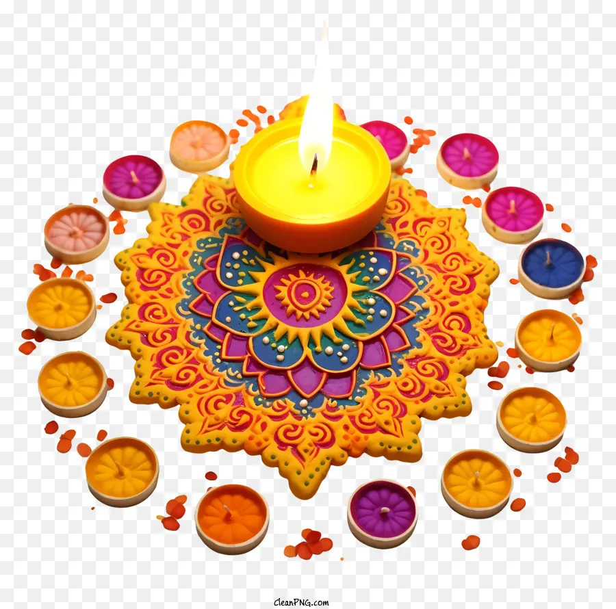 Bougies Lotus，Diya PNG