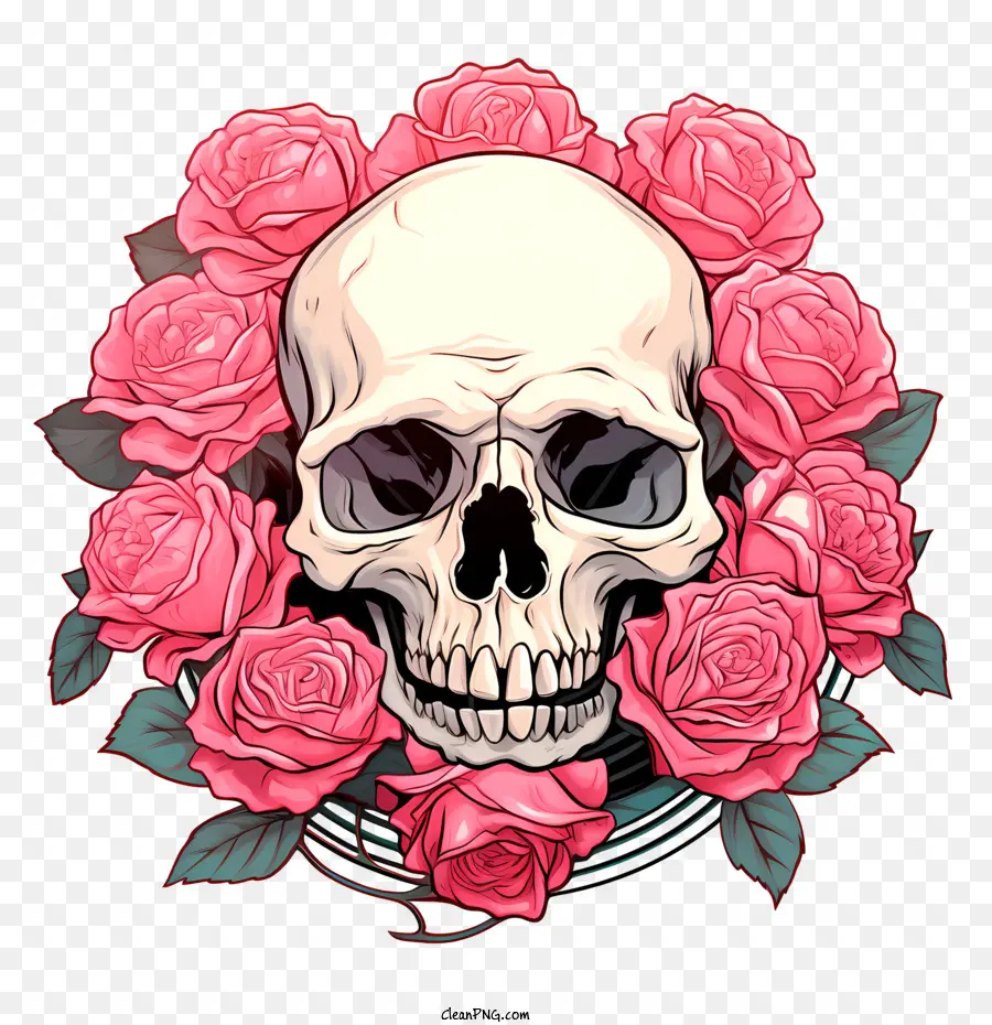 Crâne Rose，Crâne PNG