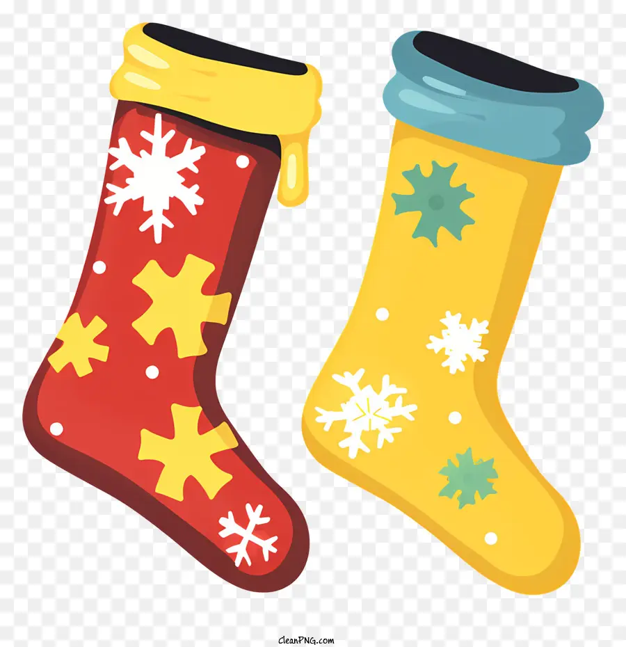 Chaussettes Flocon De Neige，Bas De Noël PNG