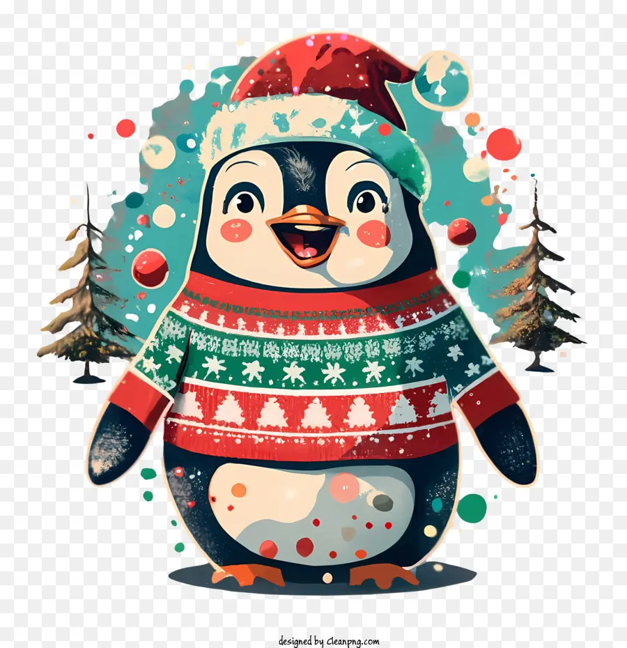 Pingouin De Noël，Pingouin En Pull De Noël PNG