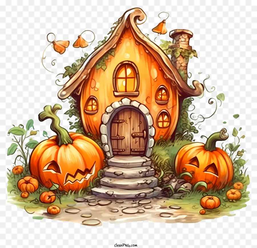 Maison D'halloween，Maison De Citrouille PNG