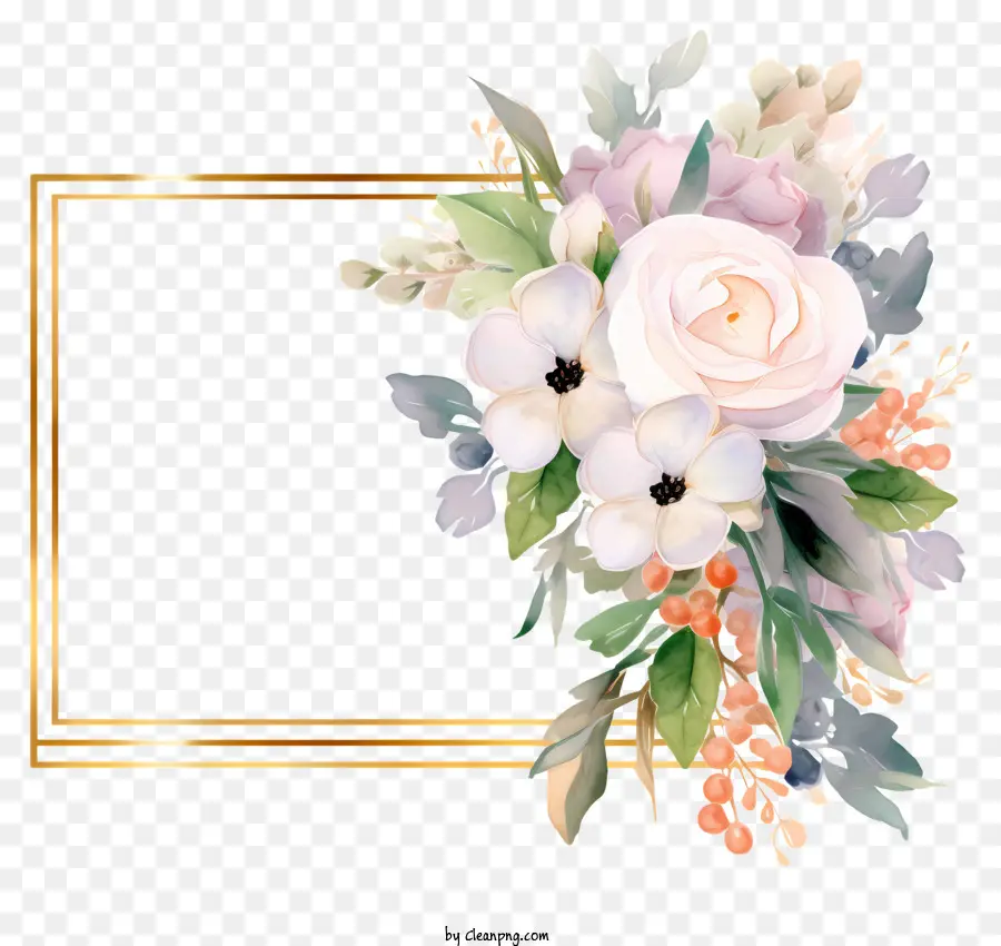 Bouquet De Mariage，Fleurs Blanches Et Roses PNG