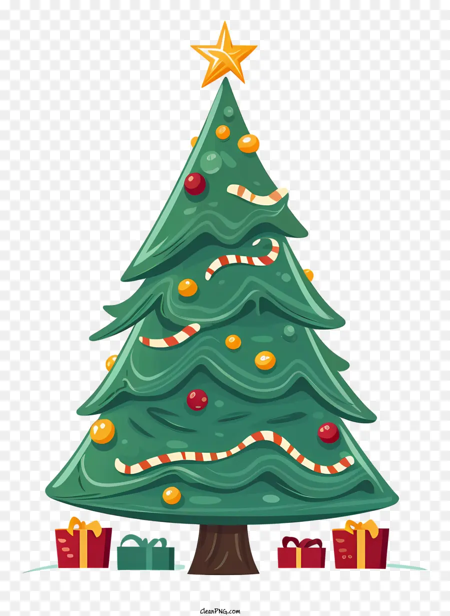 Arbre De Noël De Dessin，Le Vert De L'arbre De Noël PNG