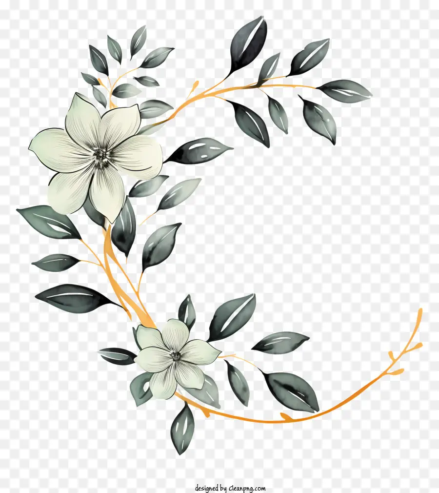 Couronne De Fleurs，Aquarelle PNG