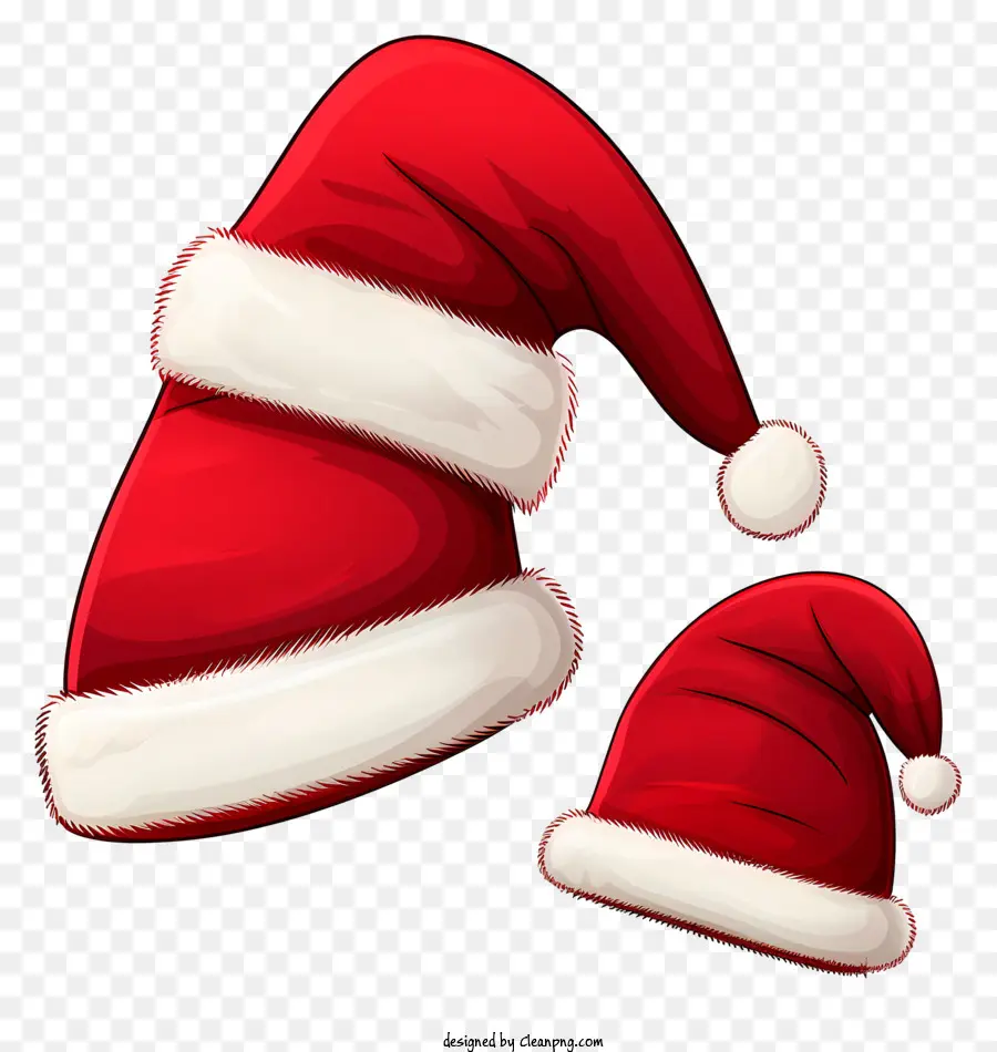 Chapeaux De Père Noël，Tissu Rouge Et Blanc PNG