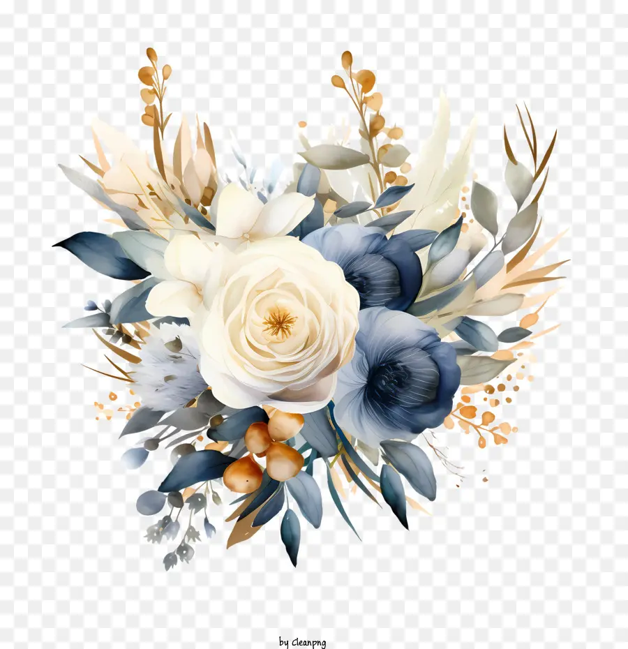 Art Floral De Mariage，Des Roses Blanches PNG