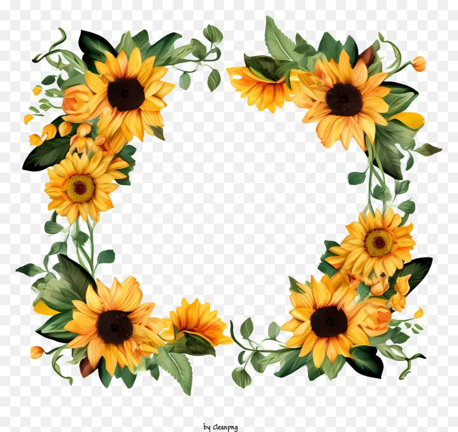 Couronne Florale，Tournesols PNG