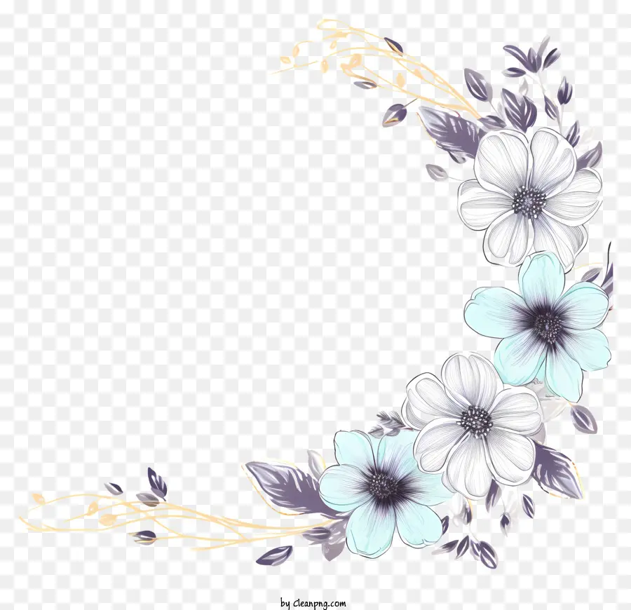 Conception Florale，Fleurs Bleues PNG