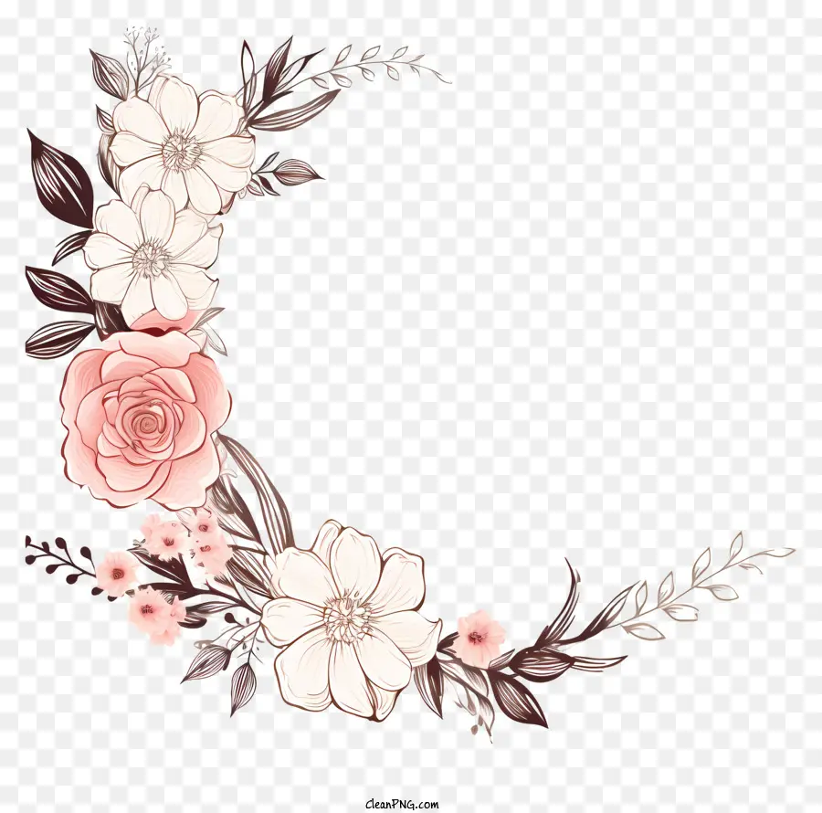 Couronne Florale，Fleurs PNG