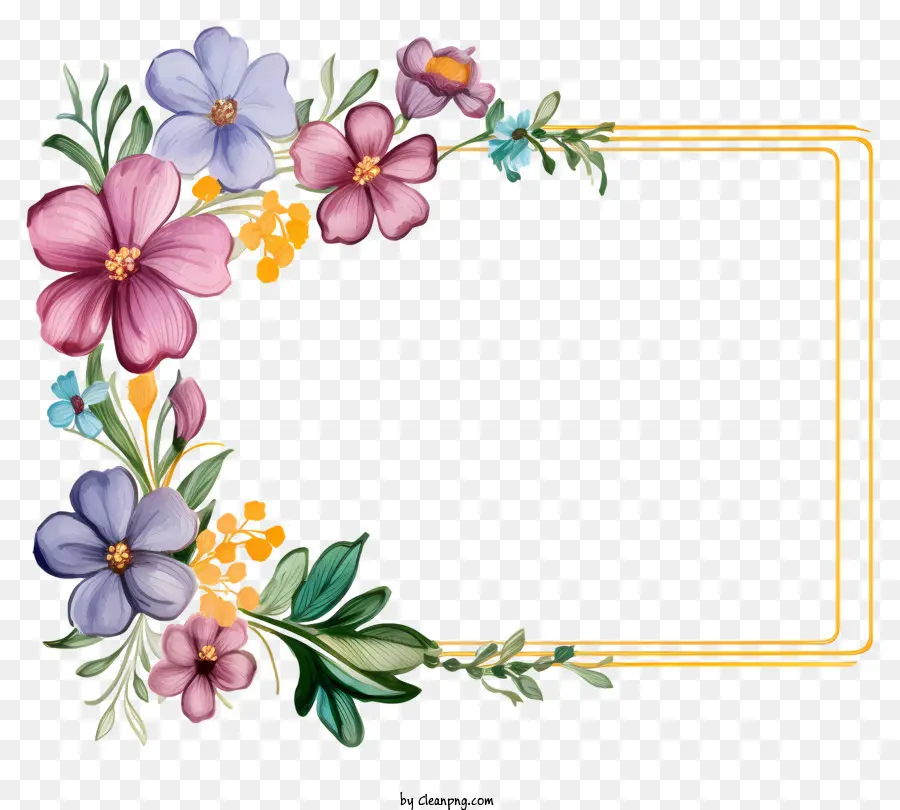 Aquarelle Floral，Cadre PNG