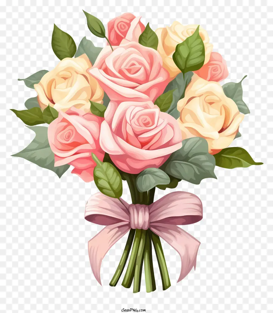 Les Roses Roses，Bouquet PNG