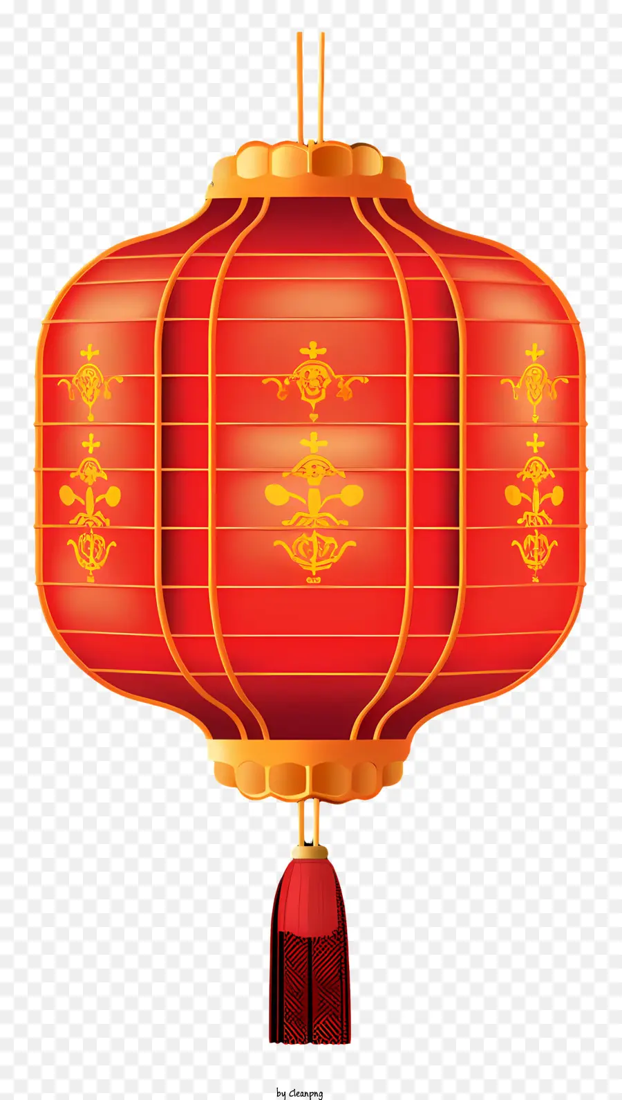 Lanterne Chinoise，Accents Rouges Et Or PNG