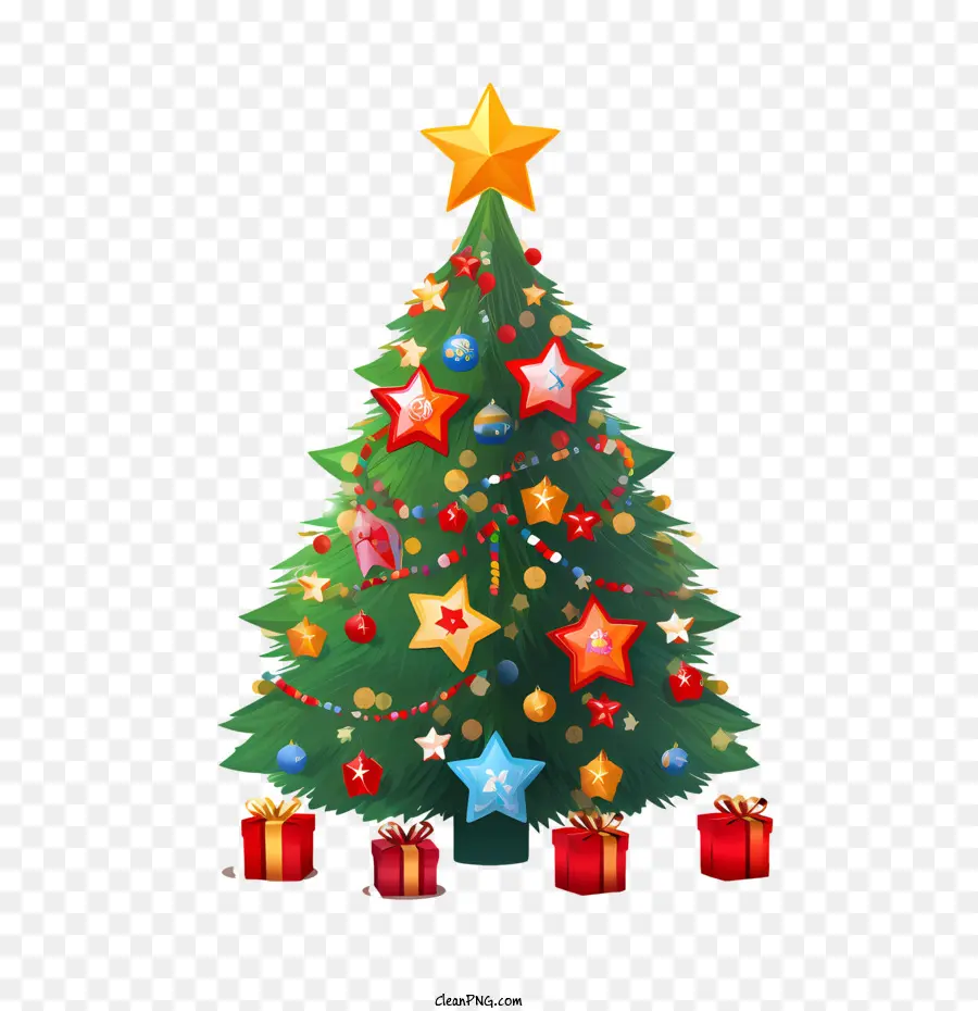 Arbre De Noël，Étoile PNG