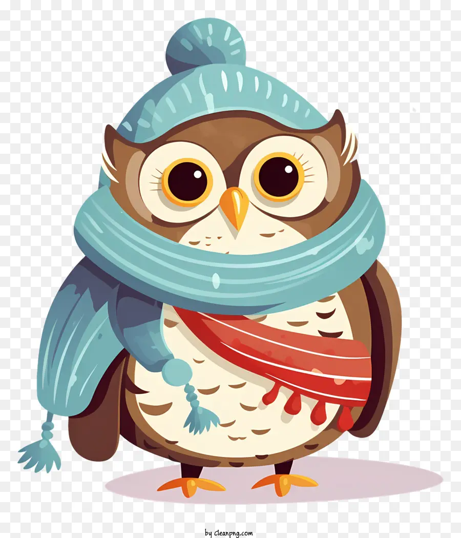 Hibou，Hibou Avec Chapeau Et écharpe PNG