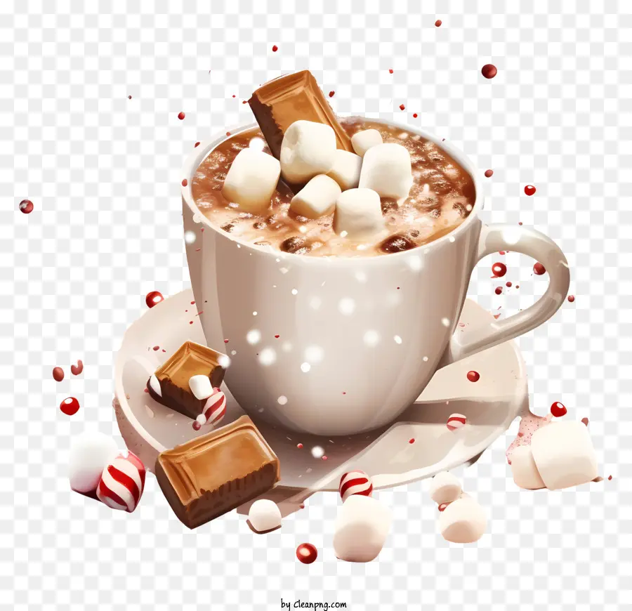 Chocolat Chaud，Guimauves PNG