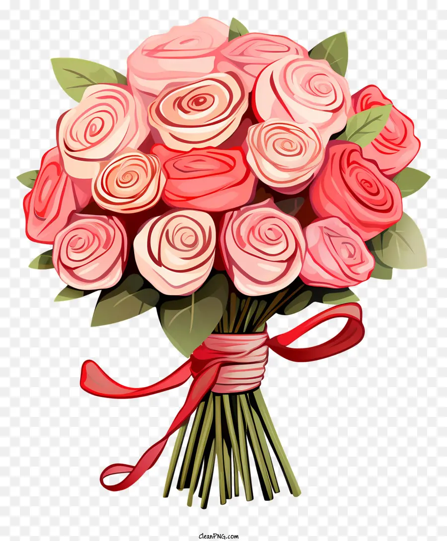 Bouquet De Roses Roses，Bouquet De Fleurs PNG