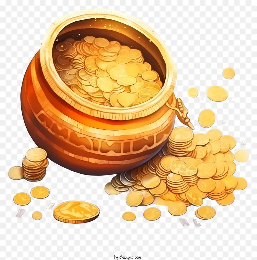 Pièces D'or，Pot D'or PNG