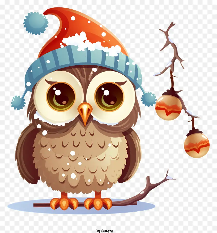 Cartoon Hibou，Scène De Neige PNG