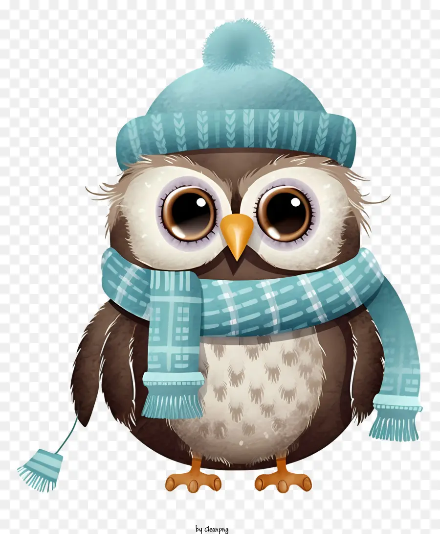 Mignon De Hibou，Bleu Casquette En Tricot PNG