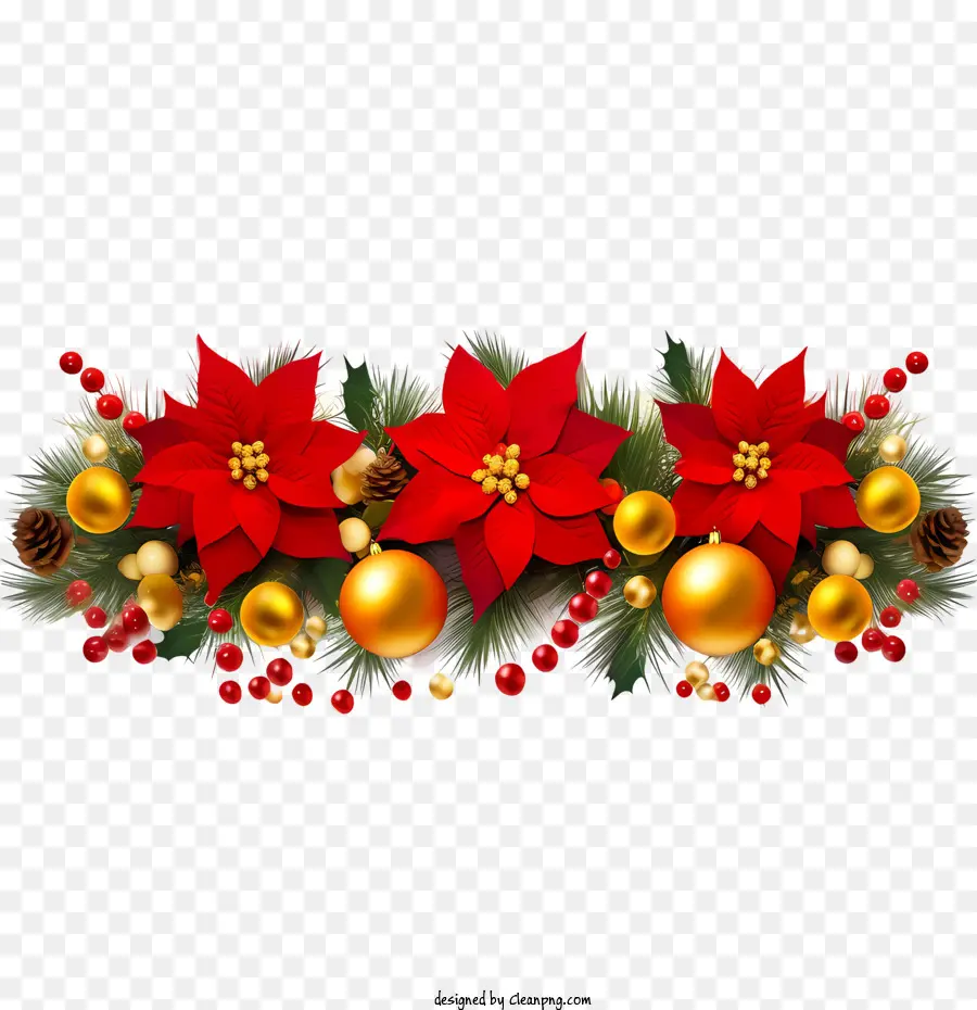 Bordure De Fleurs De Poinsettia，Poinsettia PNG