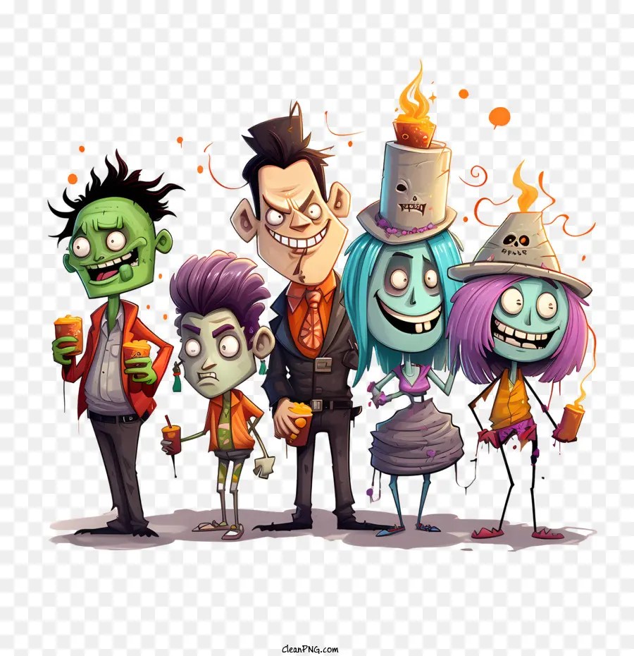 Fête D'halloween，Personnages De Dessins Animés PNG