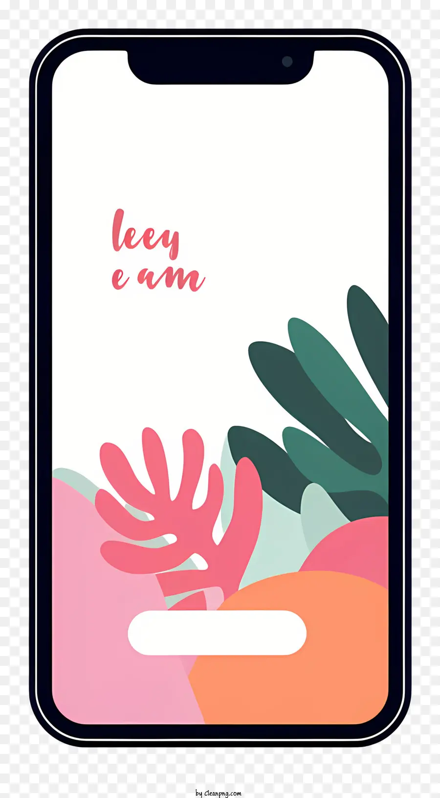 L'écran Du Smartphone，Design Floral Coloré PNG