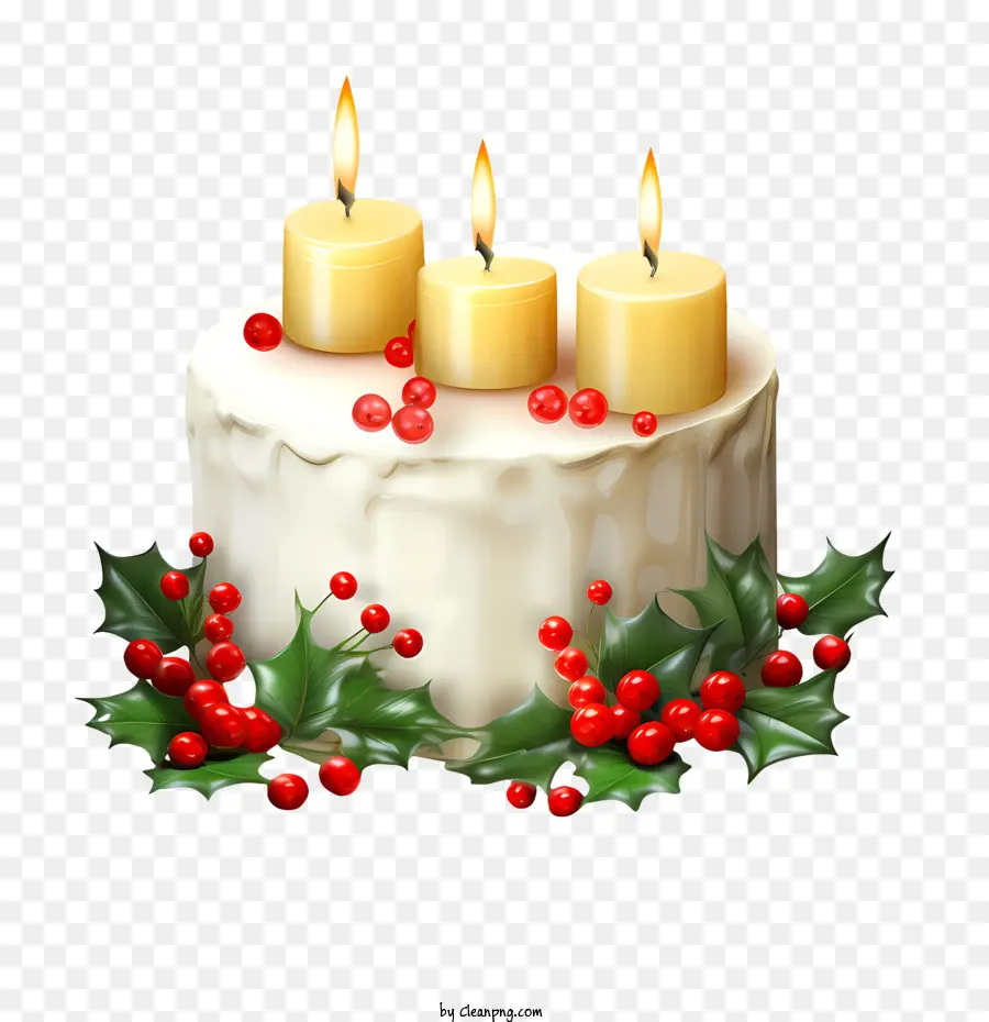 Bougie De Noël，Gâteau De Noël PNG