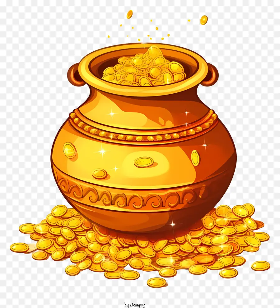 Les Pièces D'or，Pot D'or PNG