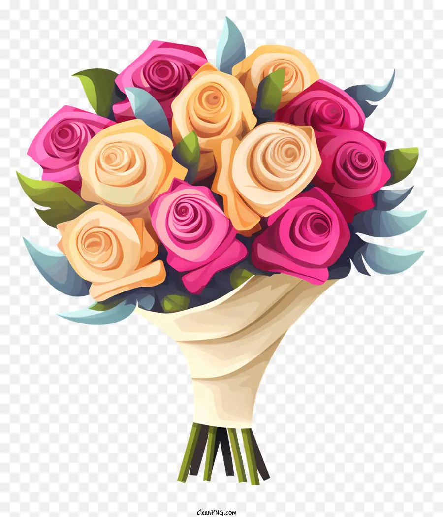 Bouquet，Roses Roses Et Jaunes PNG