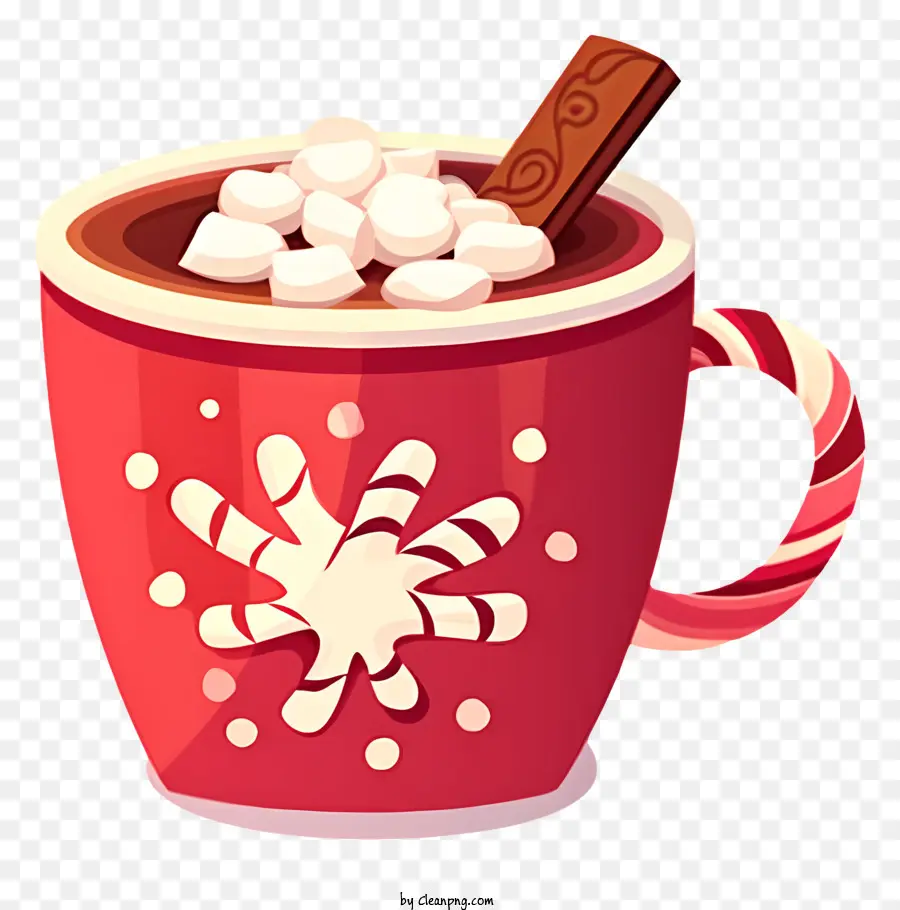 Chaud Cacao，Tasse Rouge PNG