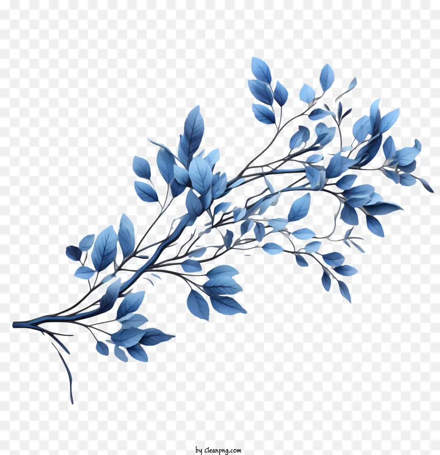 Feuilles Bleues，Bifurquer PNG