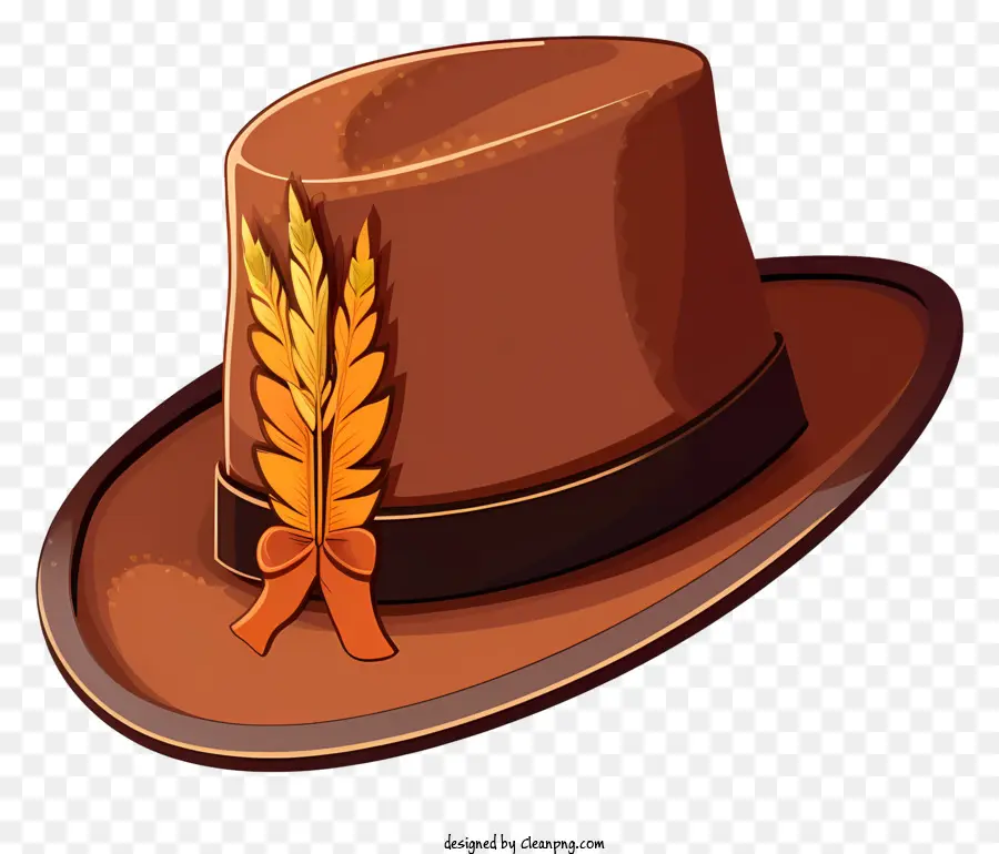 Chapeau Marron，Plumes PNG