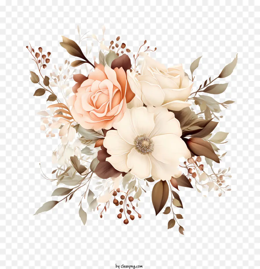 Art Floral De Mariage，Motif Floral PNG