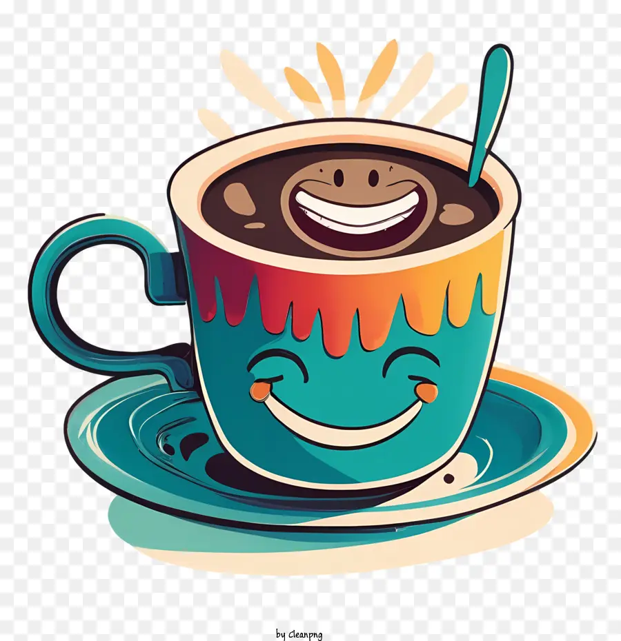 Tasse à Café De Dessin Animé，Tasse à Café Souriante PNG