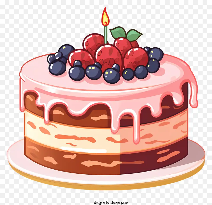 Gâteau D'anniversaire，Fraises PNG