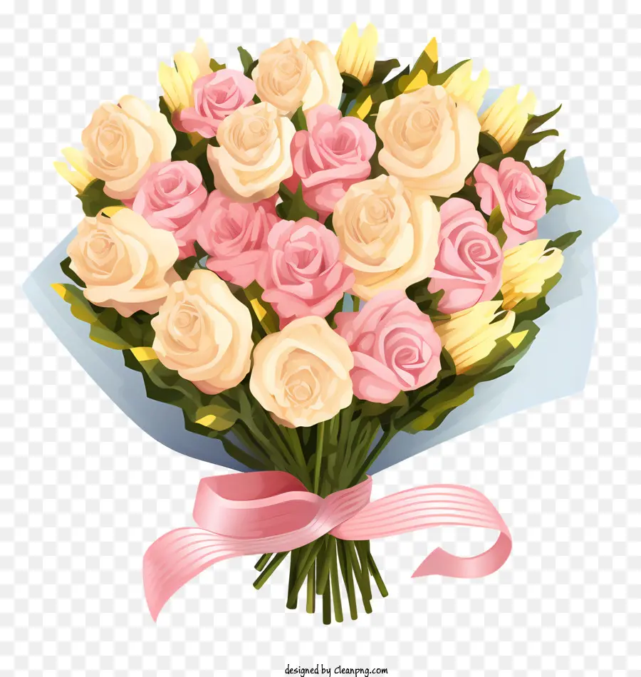 Roses Roses Et Blanches，Bouquet PNG