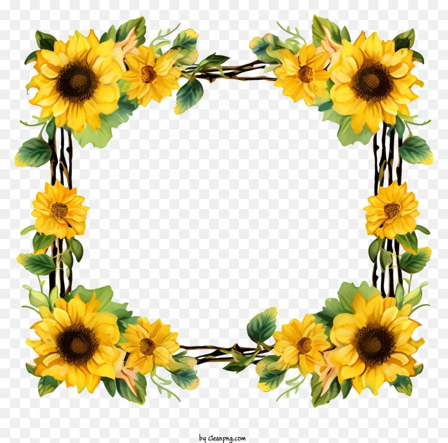 Cadre Tournesol，Couronne De Tournesol PNG