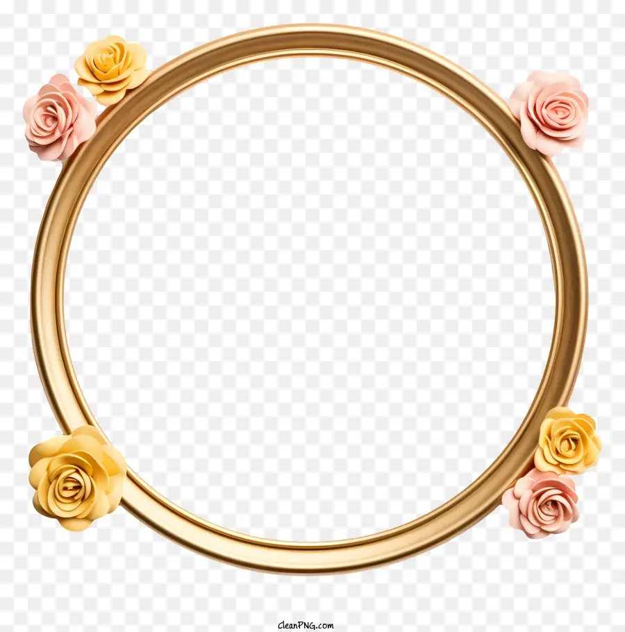 Cadre D'or，Les Roses Roses PNG