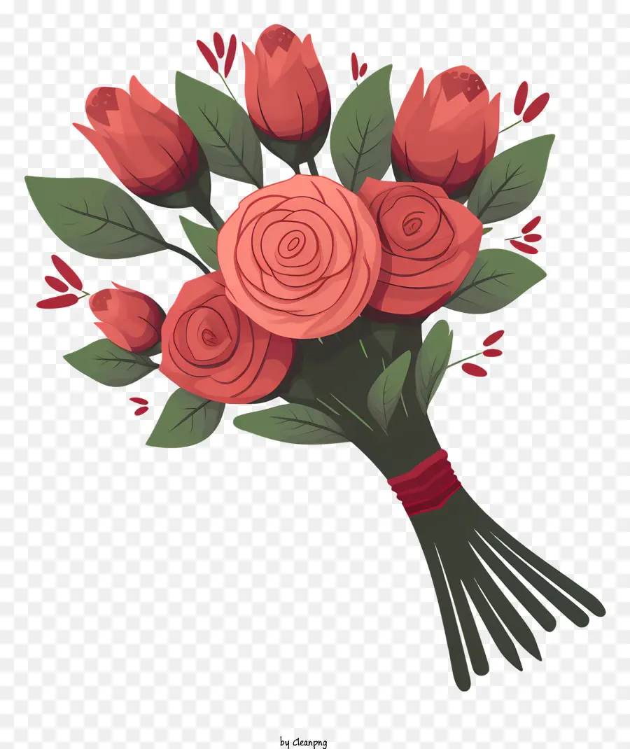 Roses Rouges，Bouquet De Fleurs PNG